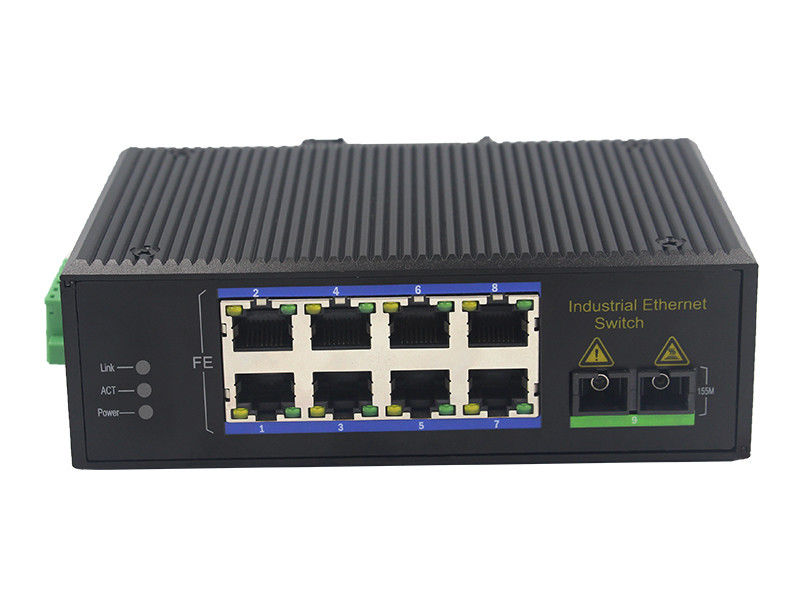 MSE1108P 100M interruptor portuário do ponto de entrada da fibra ótica do 10BaseT de 8 DC12V