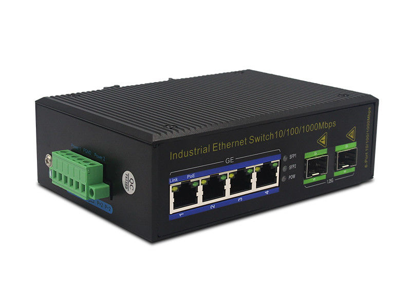 interruptor dos ethernet do ponto de entrada da fibra 100Base-T de 3W IP40 MSG1204P 1000M
